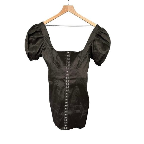 Revolve LPA Francesca Mini Dress Puff Sleeve Mini Dress in Black - Picture 3 of 8